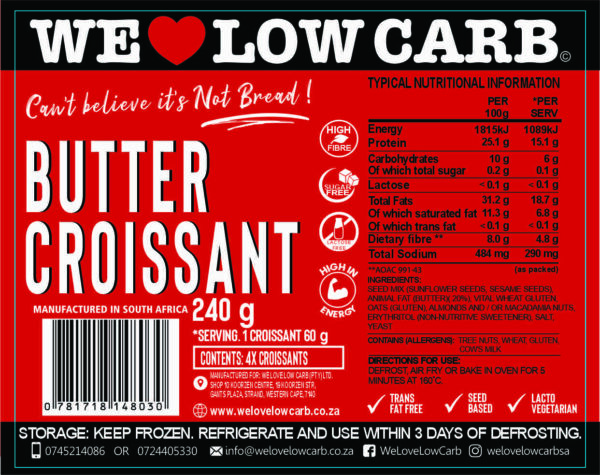 Low Carb Croissants (4pcs) 2 Croissant 2025