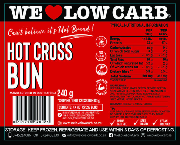 Low Carb Hot Cross Buns (4pcs) 4 Hot Cross bun 2025