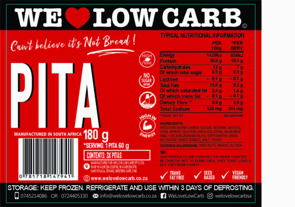 Low Carb Pita Bread (3pcs) 3 Pita 2025