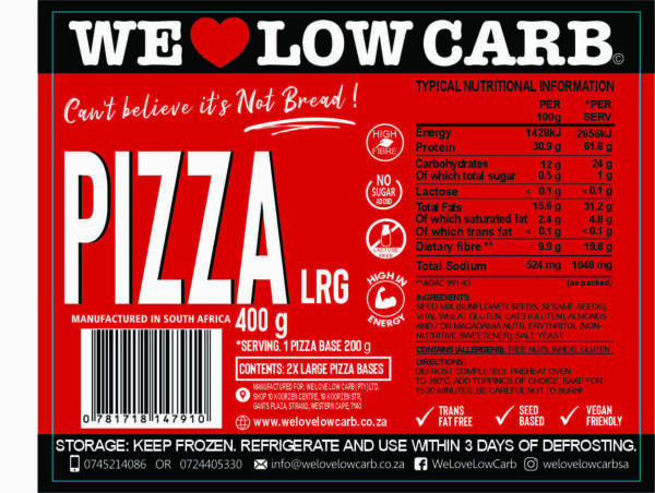 Large Low Carb Pizza Base (2pcs) 3 Pizza Large 2025