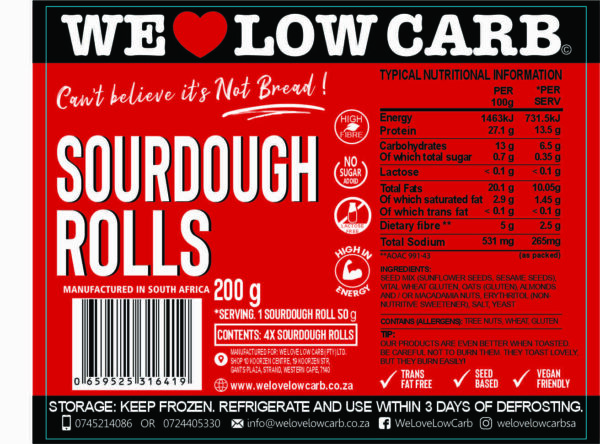 Low Carb Sourdough Rolls (4pcs) 4 Sourdough Rolls 2025